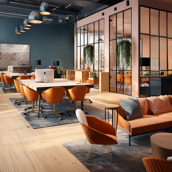Aménagement espace de coworking, open space