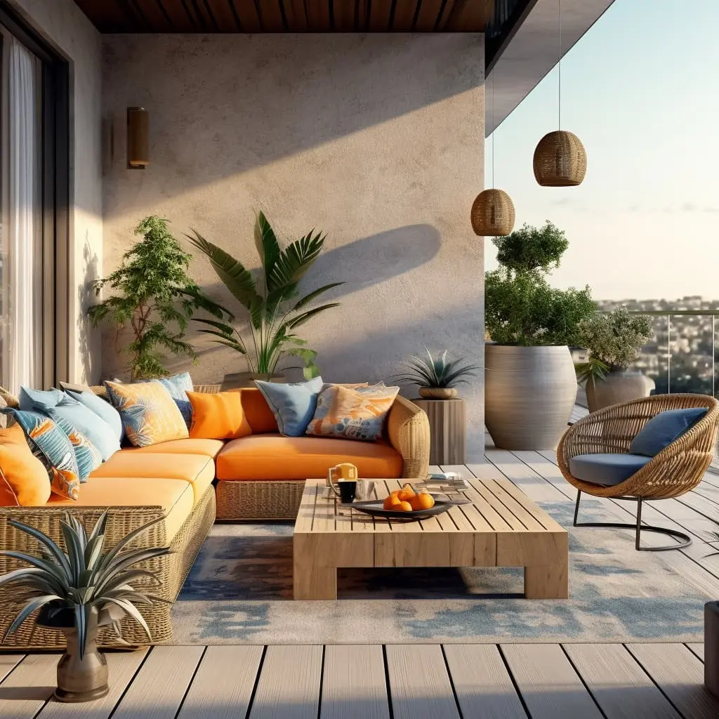 Aménagement d'une terrasse, décoration d'extérieur
